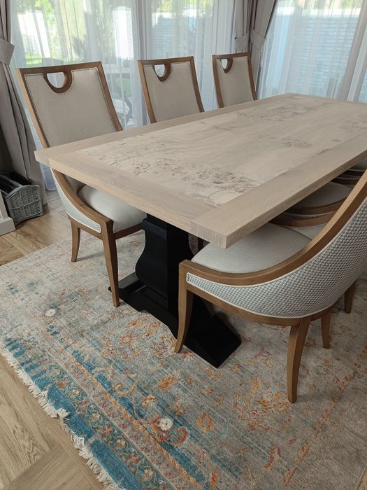 Stół dębowy, czeczot topoli monolit 220/100 cm