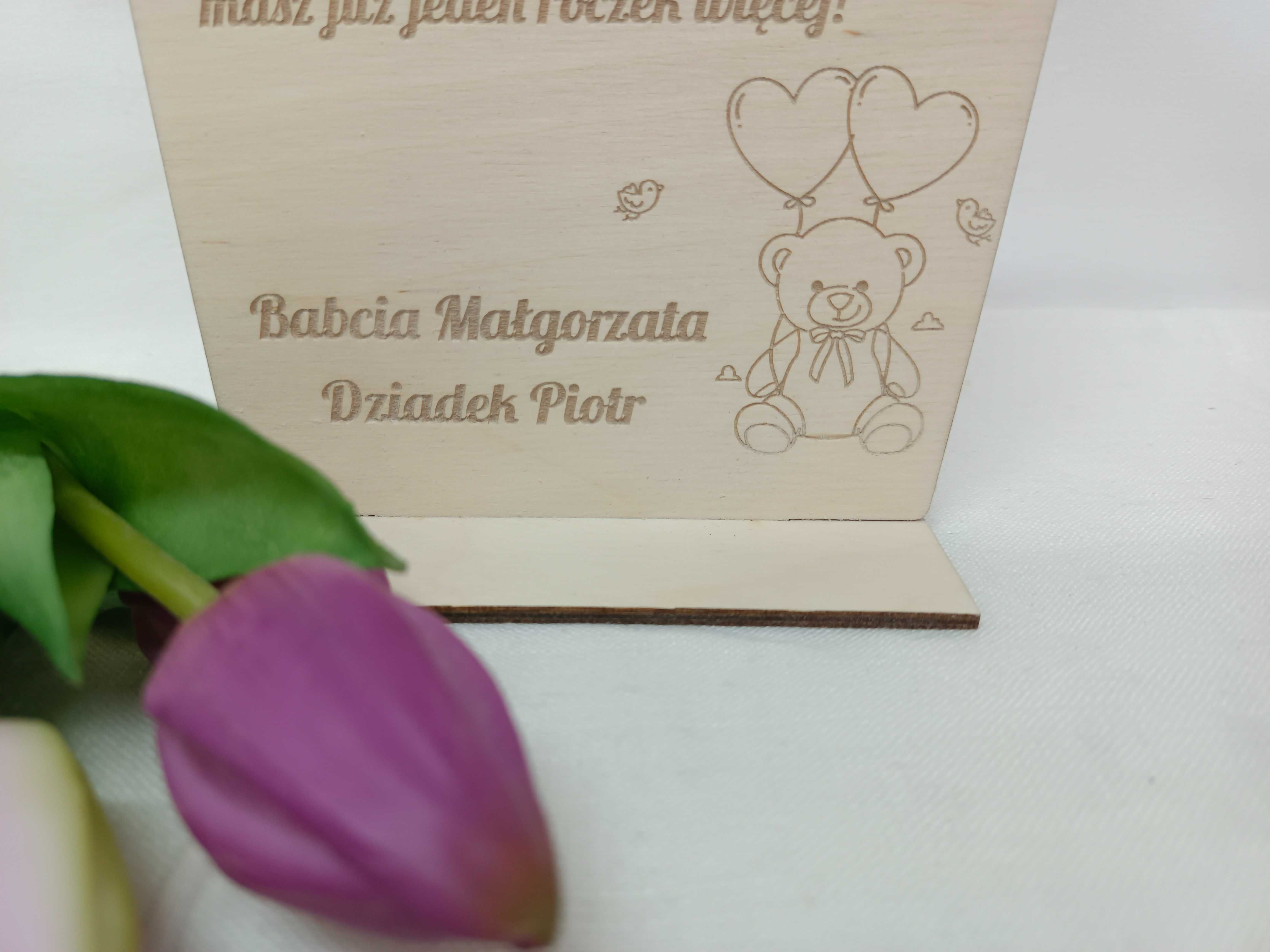 Kartka na roczek TABLICZKA urodziny pierwsze