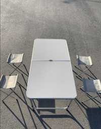 валіза стіл 4 стільця до 100кг для туризму пікніка складний білий