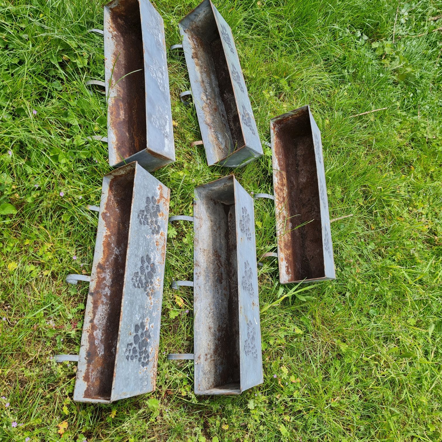 Donice metalowe z hakami, 5 szt