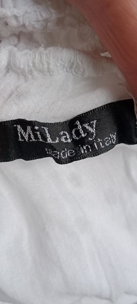 Sukienka biała ażurowa L , XL włoska MiLady