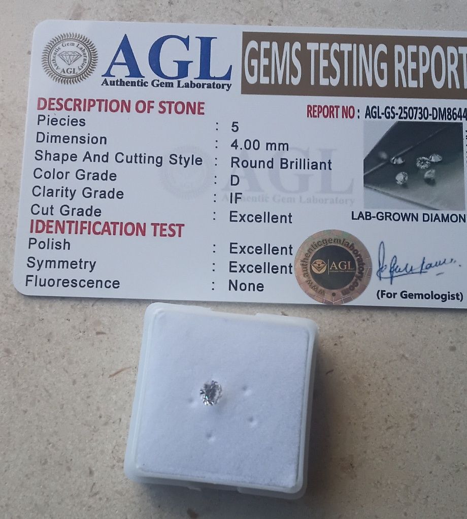 Diamante Certificado  CVD 4mm   Pureza IF
