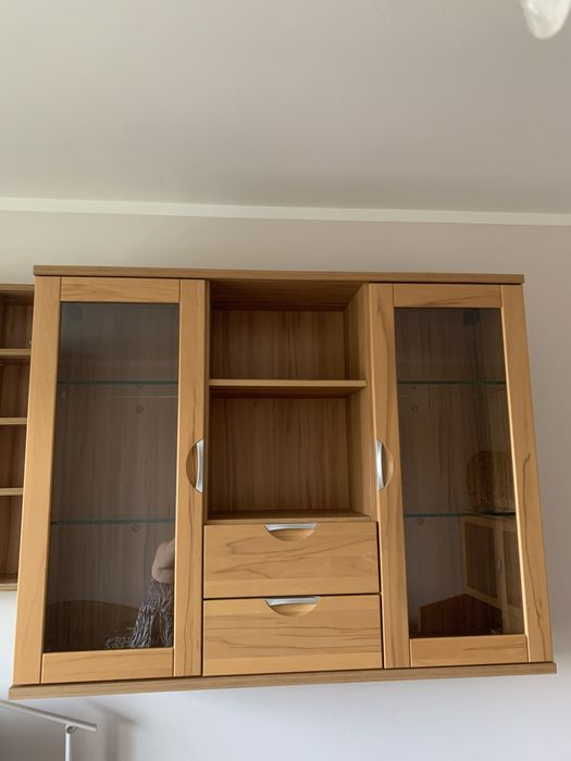 Komplet meble drewno z mdf witryna komoda szafka RTV