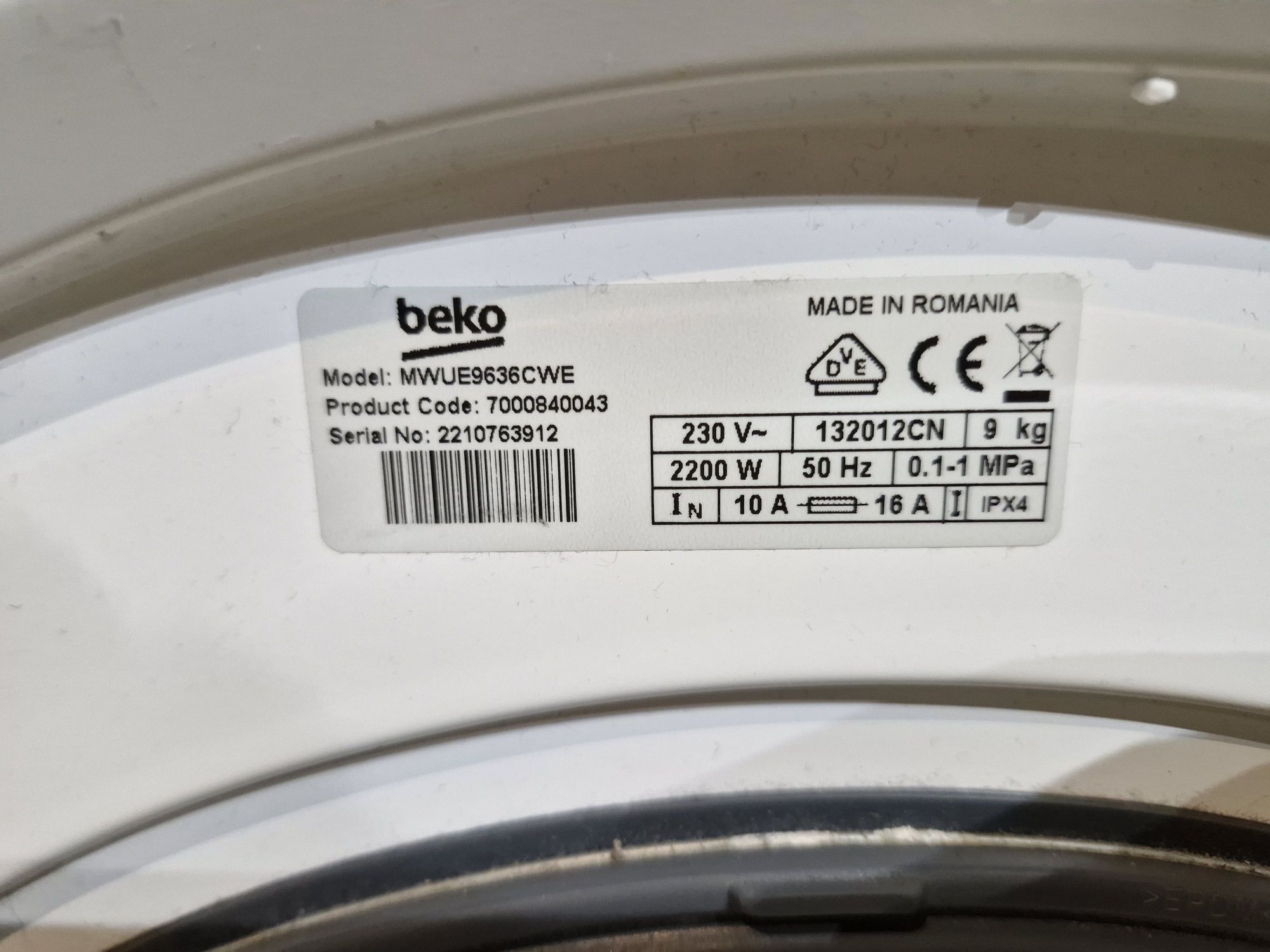 Sprzedam pralkę marki Beko MWUE9636CWE.