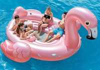 Огромный надувной остров фламинго матрас  детский круг