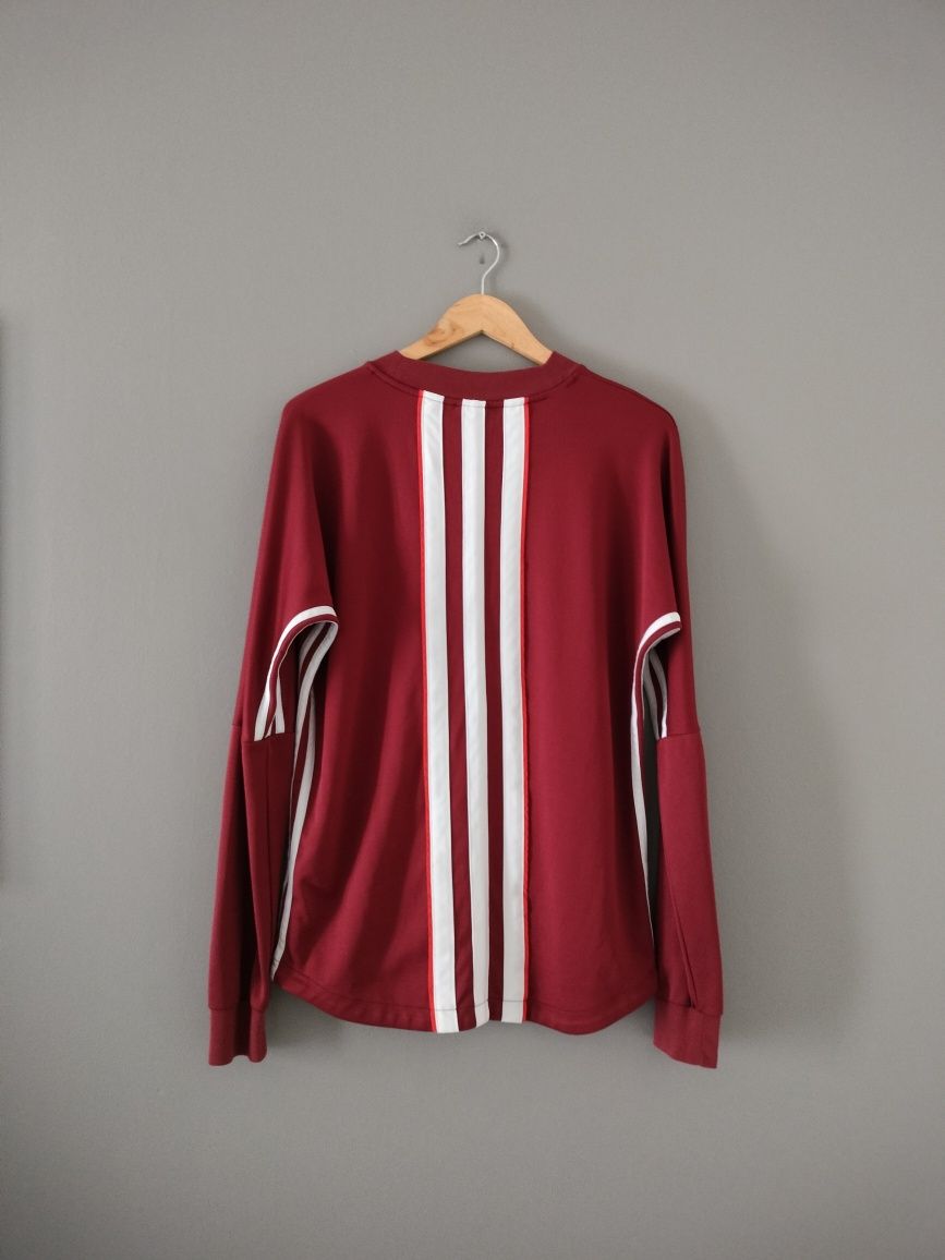 Bordowy Longsleeve Koszulka Sportowa Adidas Center Logo S