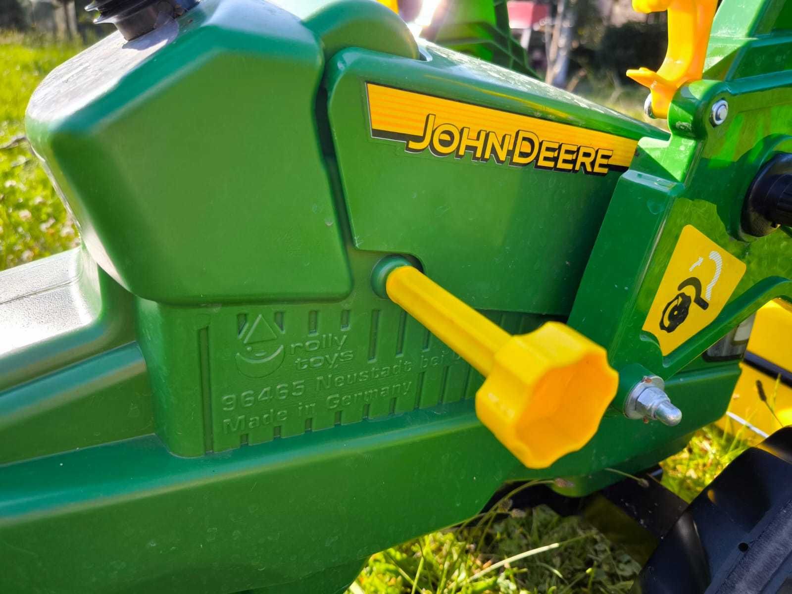 Jeździk ROLLY TOYS Traktor John Deere z łyżką i przyczepą