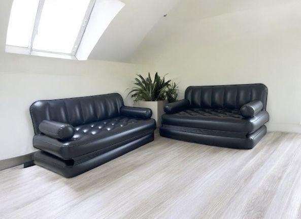 Materac dmuchany na kemping dwuosobowy solidny sofa rozkładana łóżko