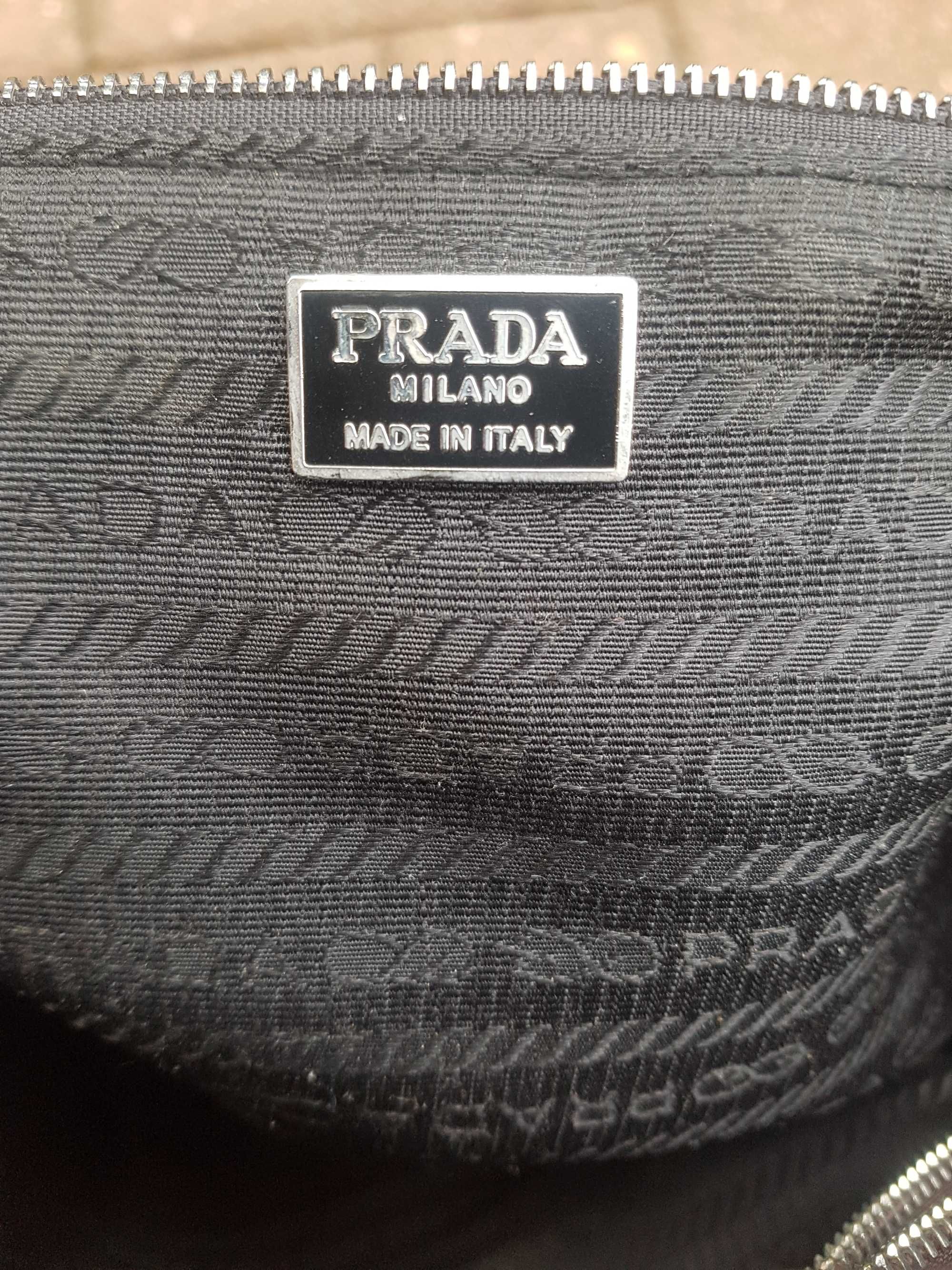 Torba PRADA - brązowa, frędzle