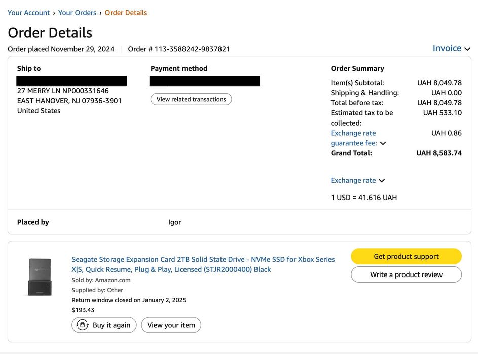 Seagate 2Tb storage expansion card Xbox Series X | S