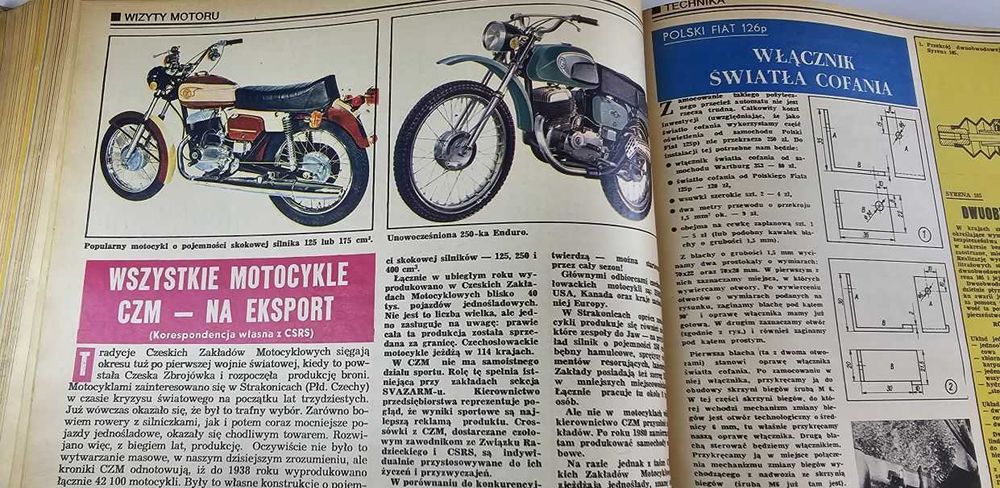 Kompletny tygodnik Motor 1975r Wsk Romet Fiat Shl 126p