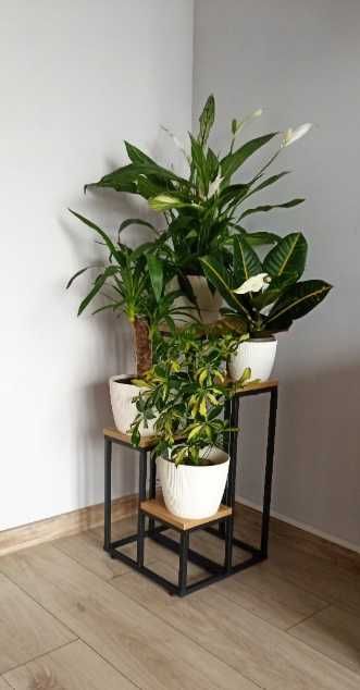 Kwietnik z 4 półkami loft na kwiaty stojak dom dekoracje