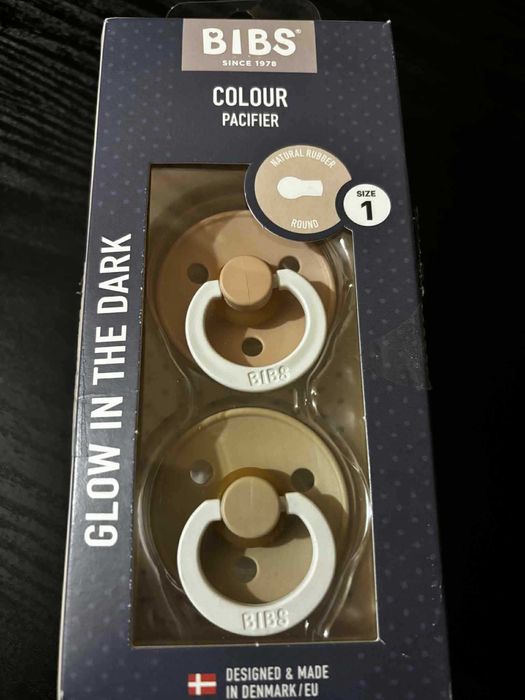 Smoczek BIBS Colour 2 szt. 0m+ Blush&Vanilla Glow Świecące w Ciemności