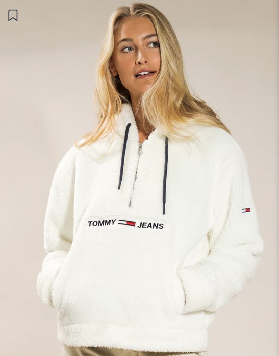Худі жіноче оверсайз Tommy Hilfiger оригінал шерпа тедді