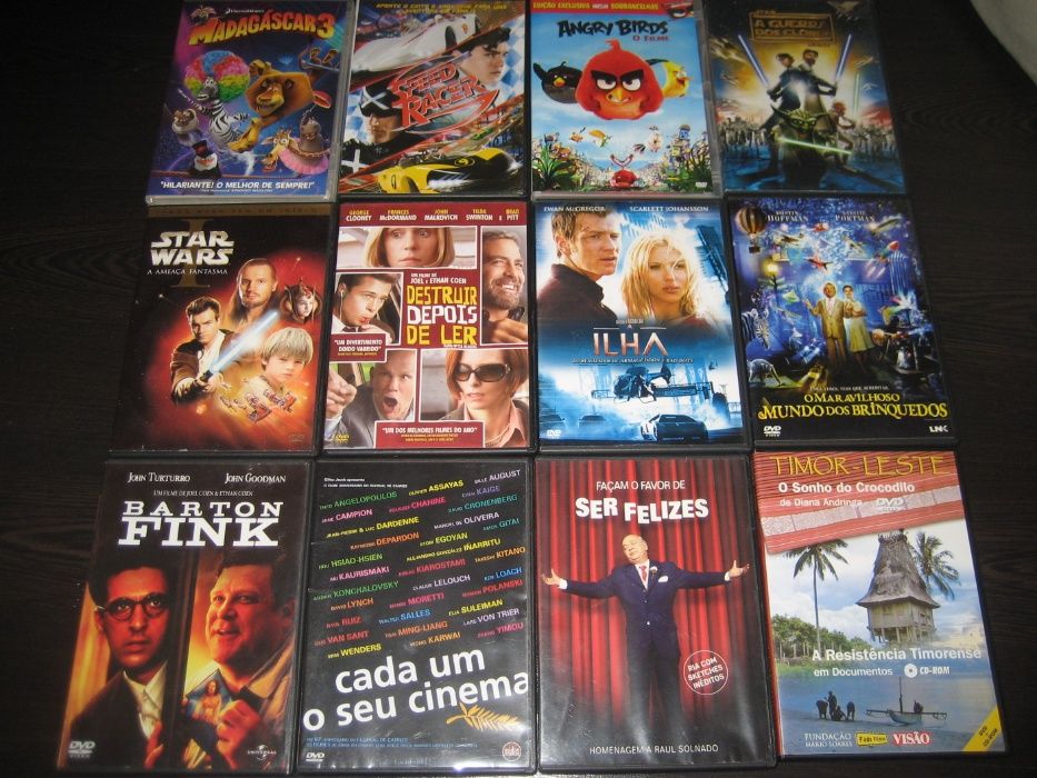 Dezenas de DVDs de filmes de todos os géneros (P-Z)