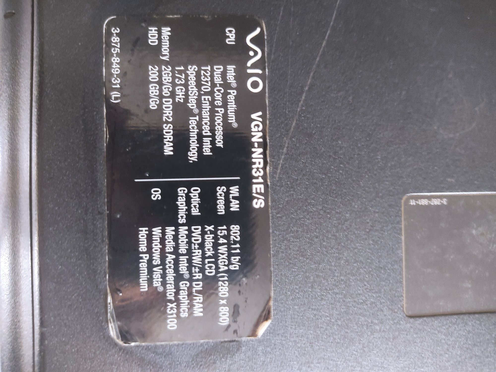 Portátil Sony vaio (para peças)