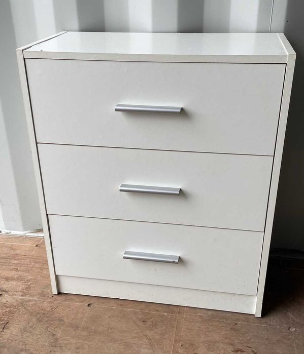 Komoda szafka 3 szuflady biała 60 x 30 x 70 cm