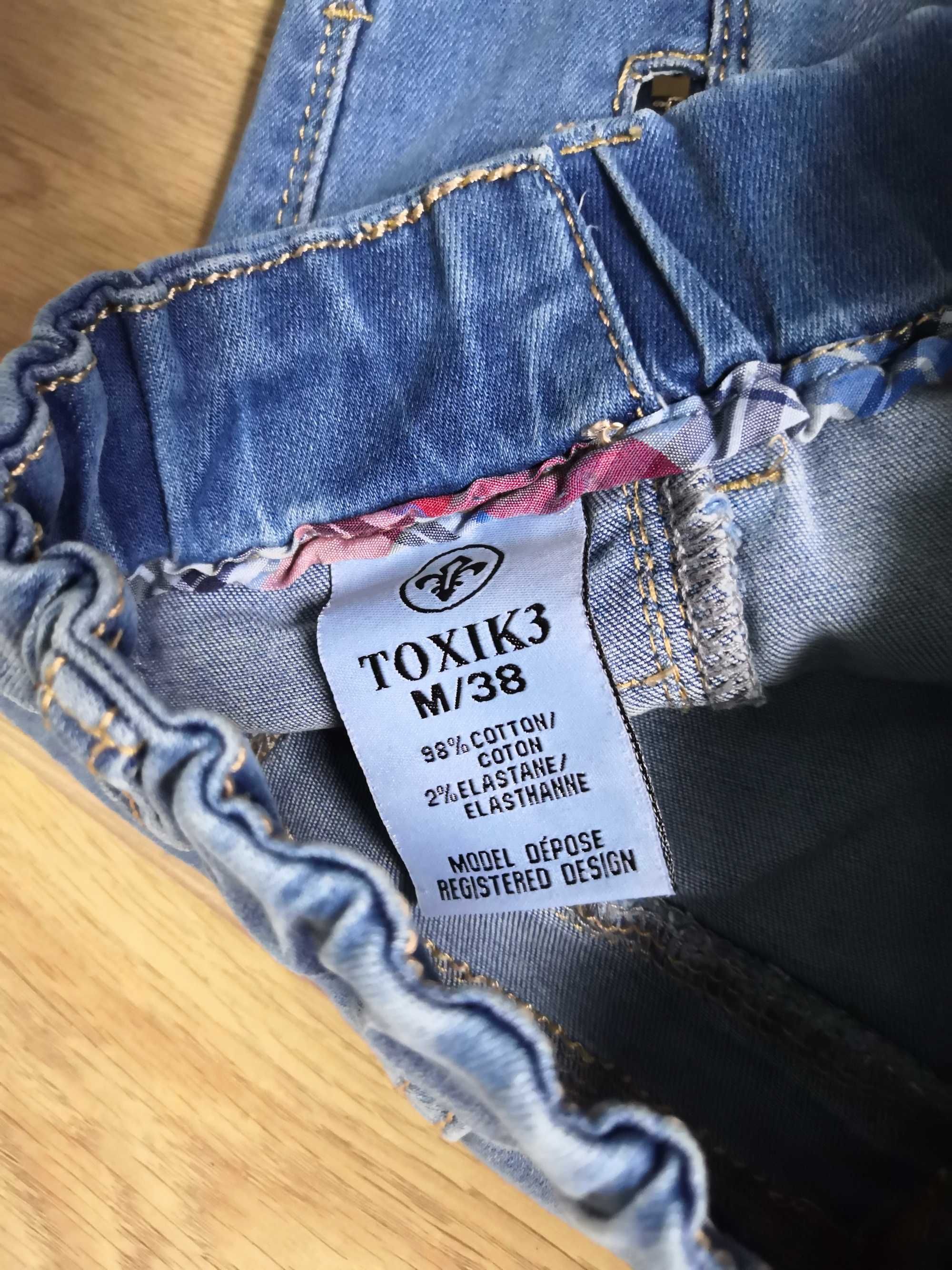 Spodnie jeansy rurki z niskim stanem/biodrówki r. 38/M