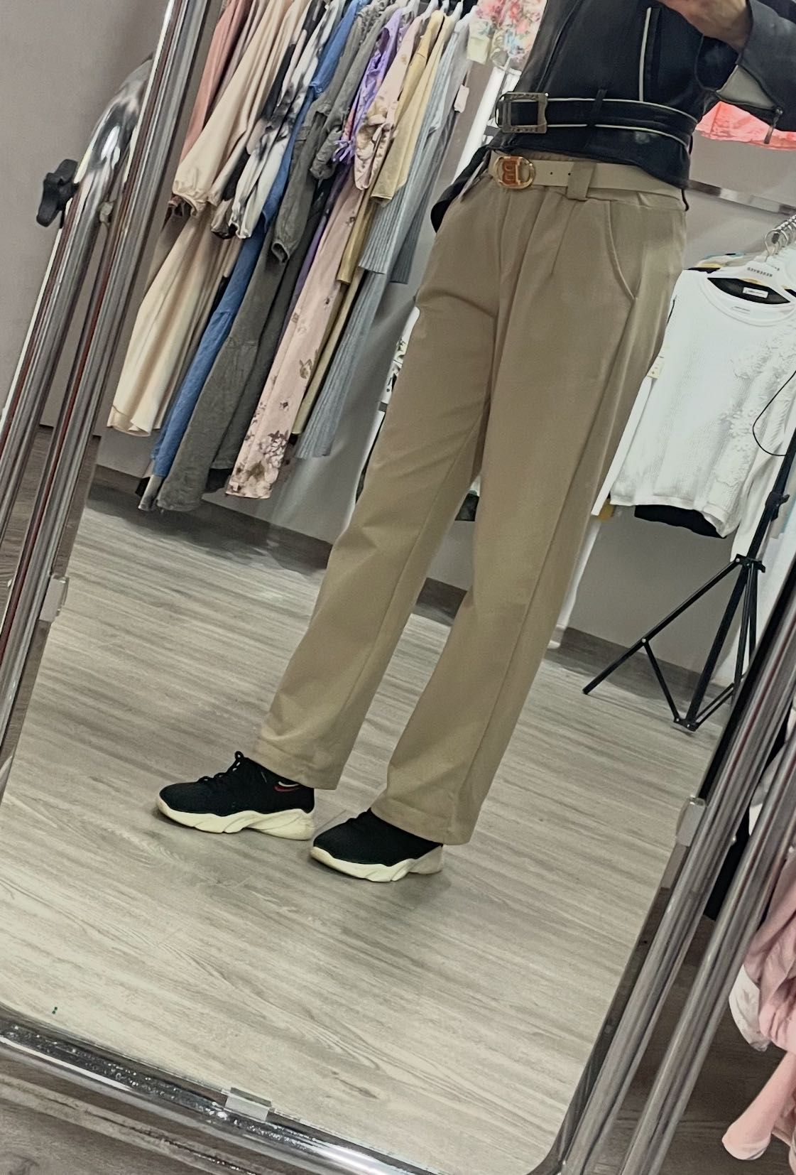 Класичні базові штани з поясом котон стрейч |Італія| M-L-XL-XXL