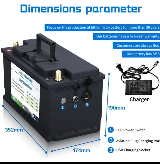 100а/ч! Аккумулятор литий ферум фосфат, акб для инвертора