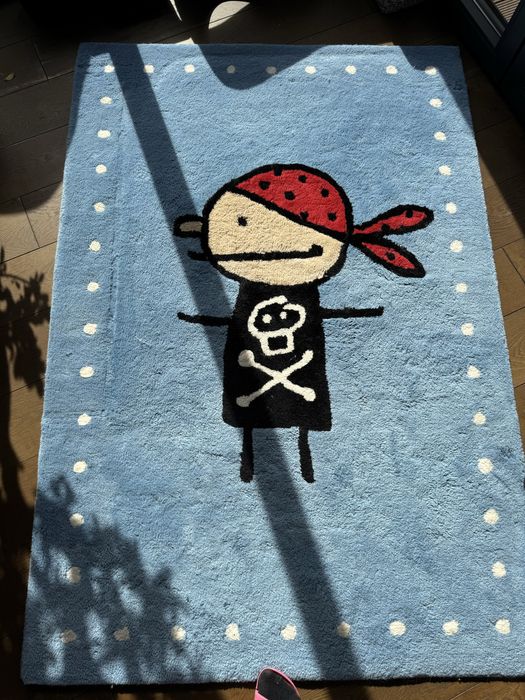 Dywan welniany blekitny