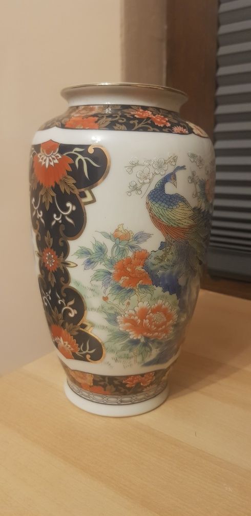Royal Peacock porcelana japońska wazon