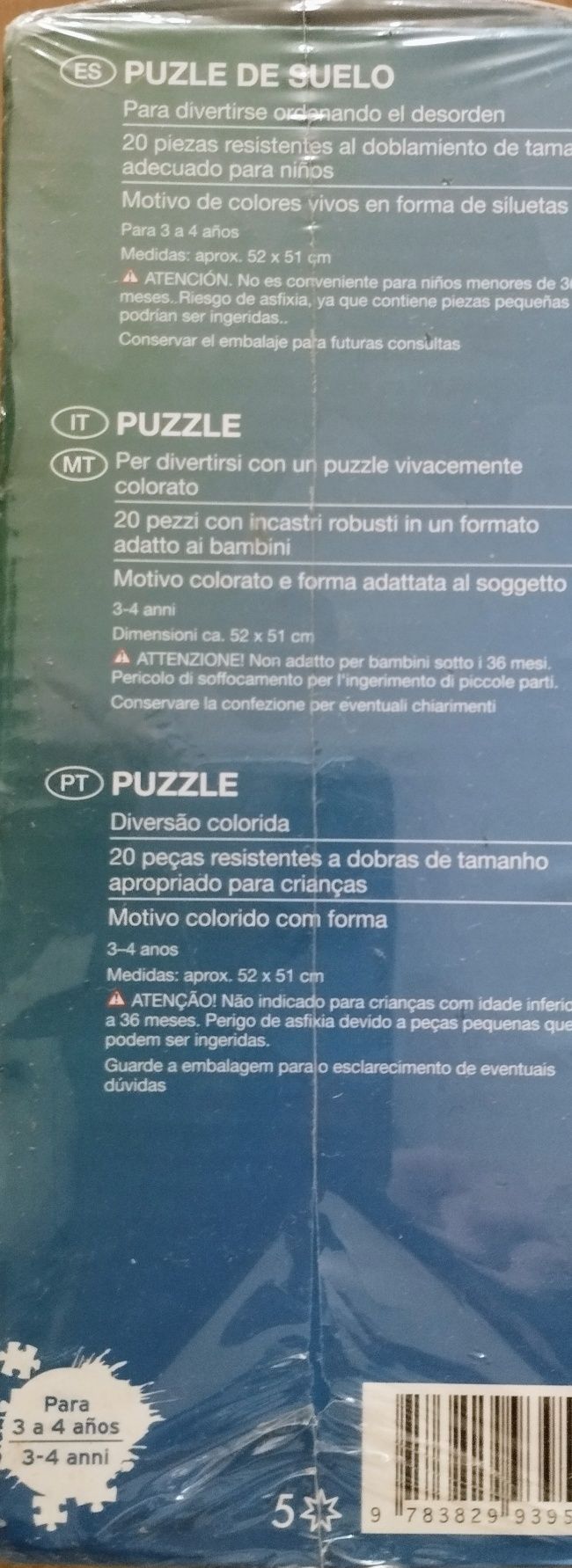 Puzzle divertido e colorido. 3-4 anos. NOVO.