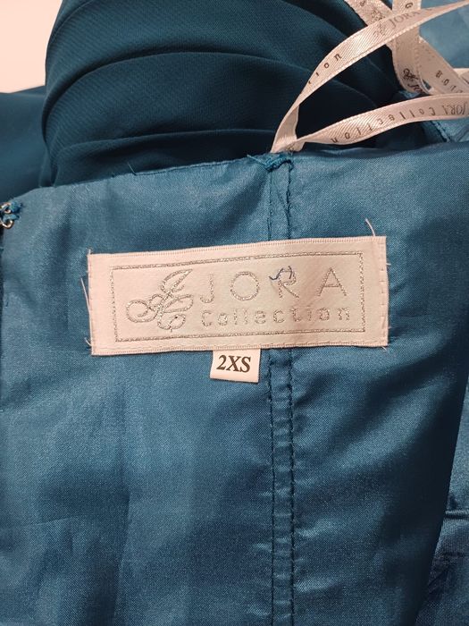 Sukienka balowa butelkowa zieleń Jora Collection rozm 2XS.