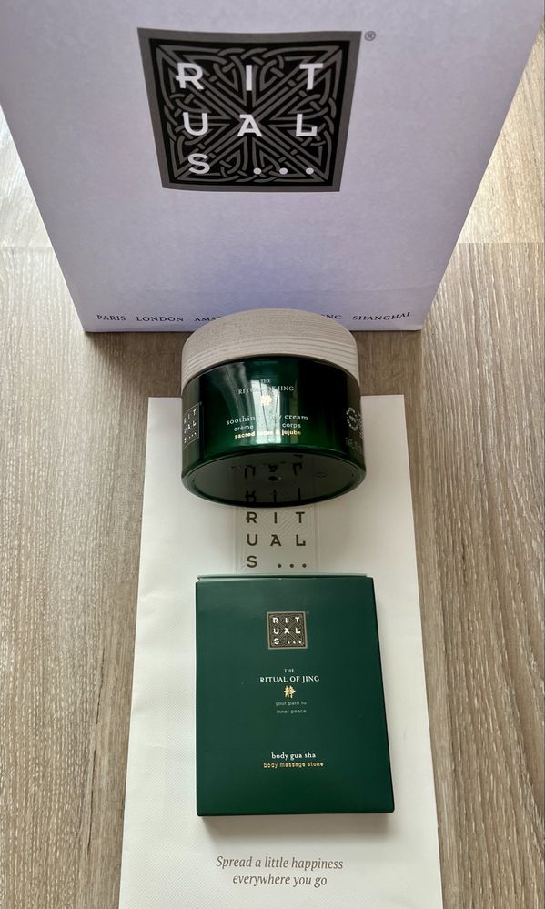 Ritulas krem do ciala 220ml i kamien do masażu gua sha Ritual of Jing