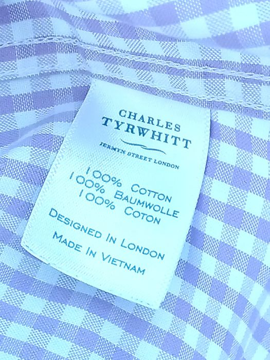 męska koszula w kratkę Charles Tyrwhitt Jeremyn Street London non iron