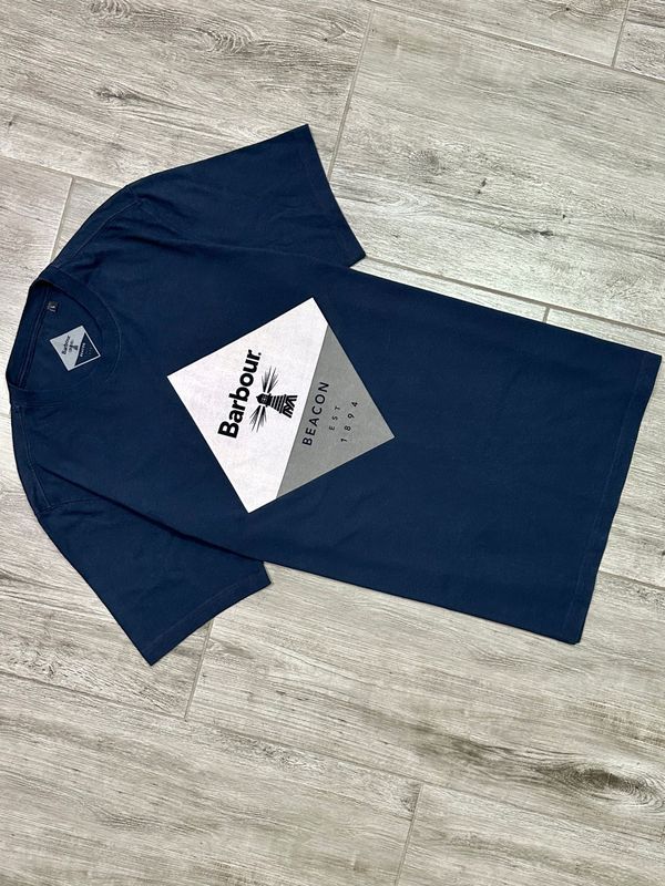 Barbour Beacon Koszulka T-Shirt Męska Slim Fit z Nadrukiem Logowana r.