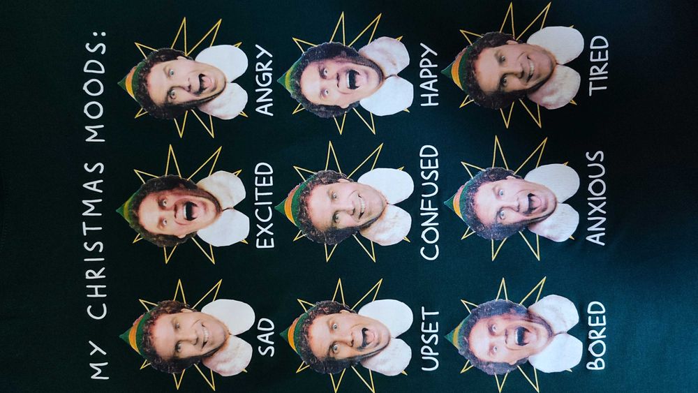 T-shirt klasyczny zielony świąteczny koszulka z nadrukiem rozmiar M