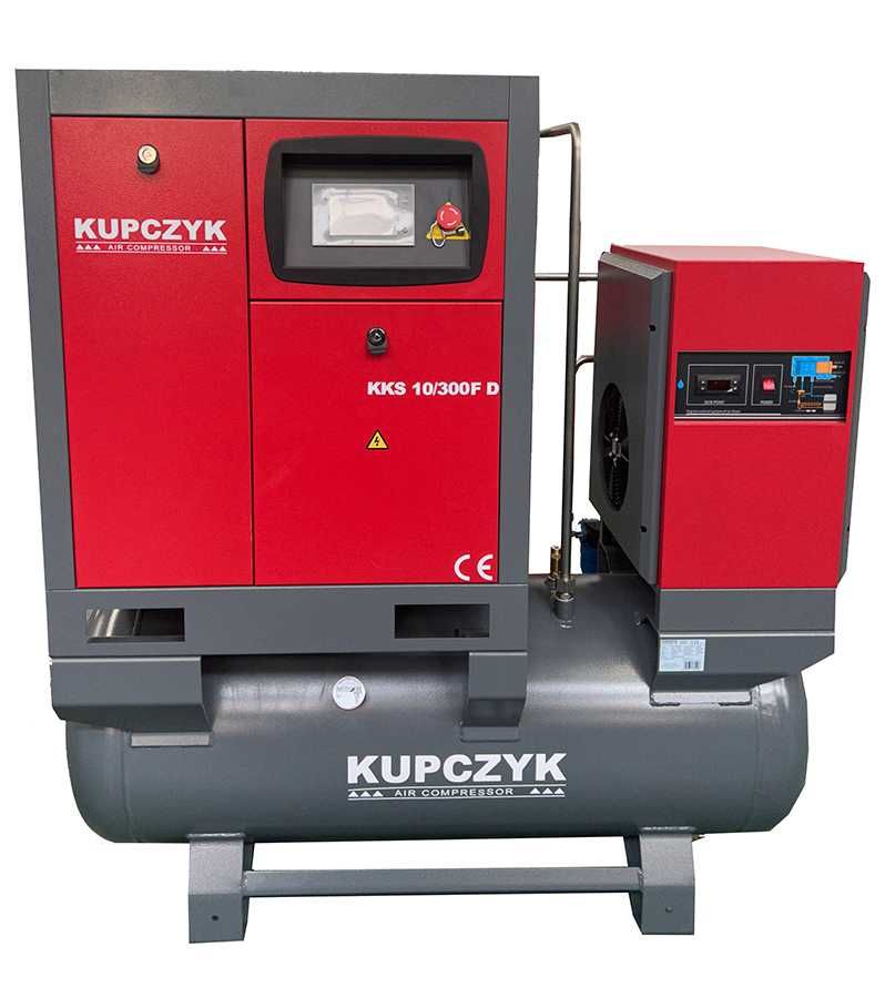 Kompresor śrubowy 950 l/min 7,5 KW Falownik Osuszacz Filtry Kupczyk