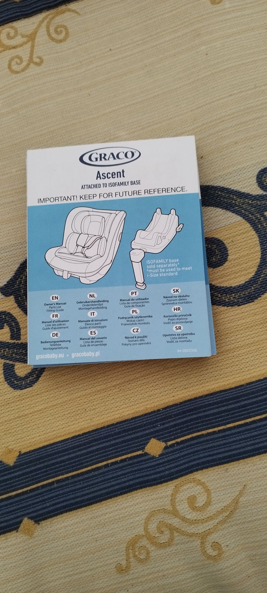 Cadeira Auto GRACO  Ascent Plus Test + Base Isofamily