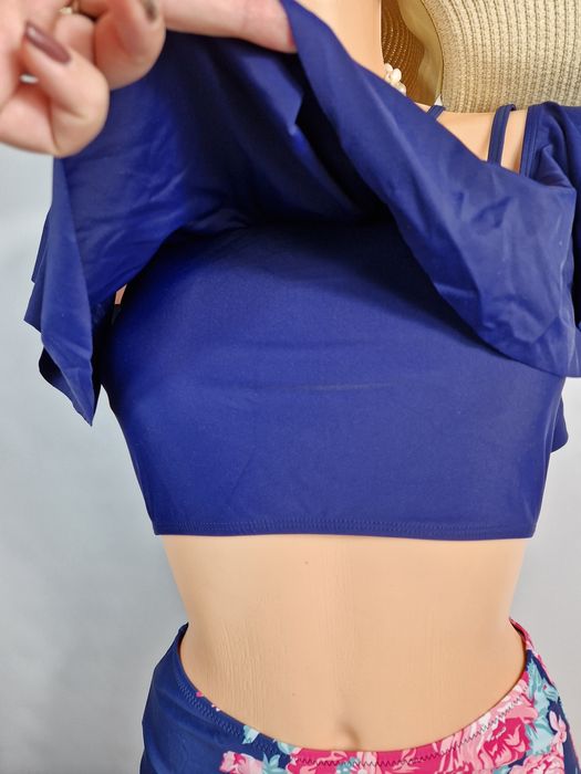 Strój kostium kąpielowy dwuczęściowy S 36 nowy granatowy hiszpanka