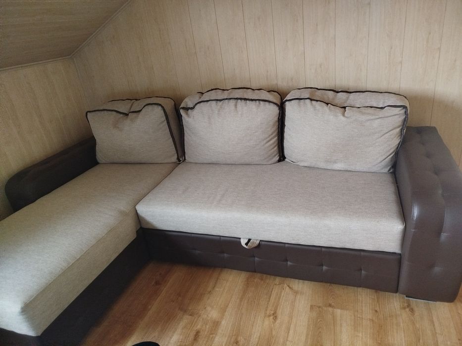 Narożnik beżowo - brązowy