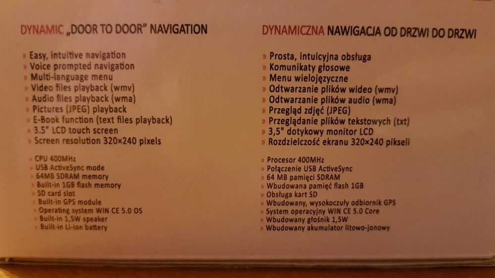 Navigacja GPS nowe z rysikem do pisania