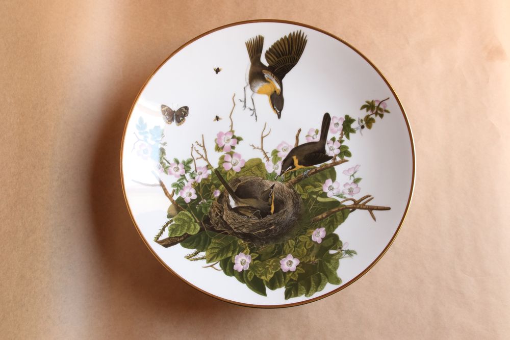 Patera na stopie Rosenthal Audubon porcelana ptaki