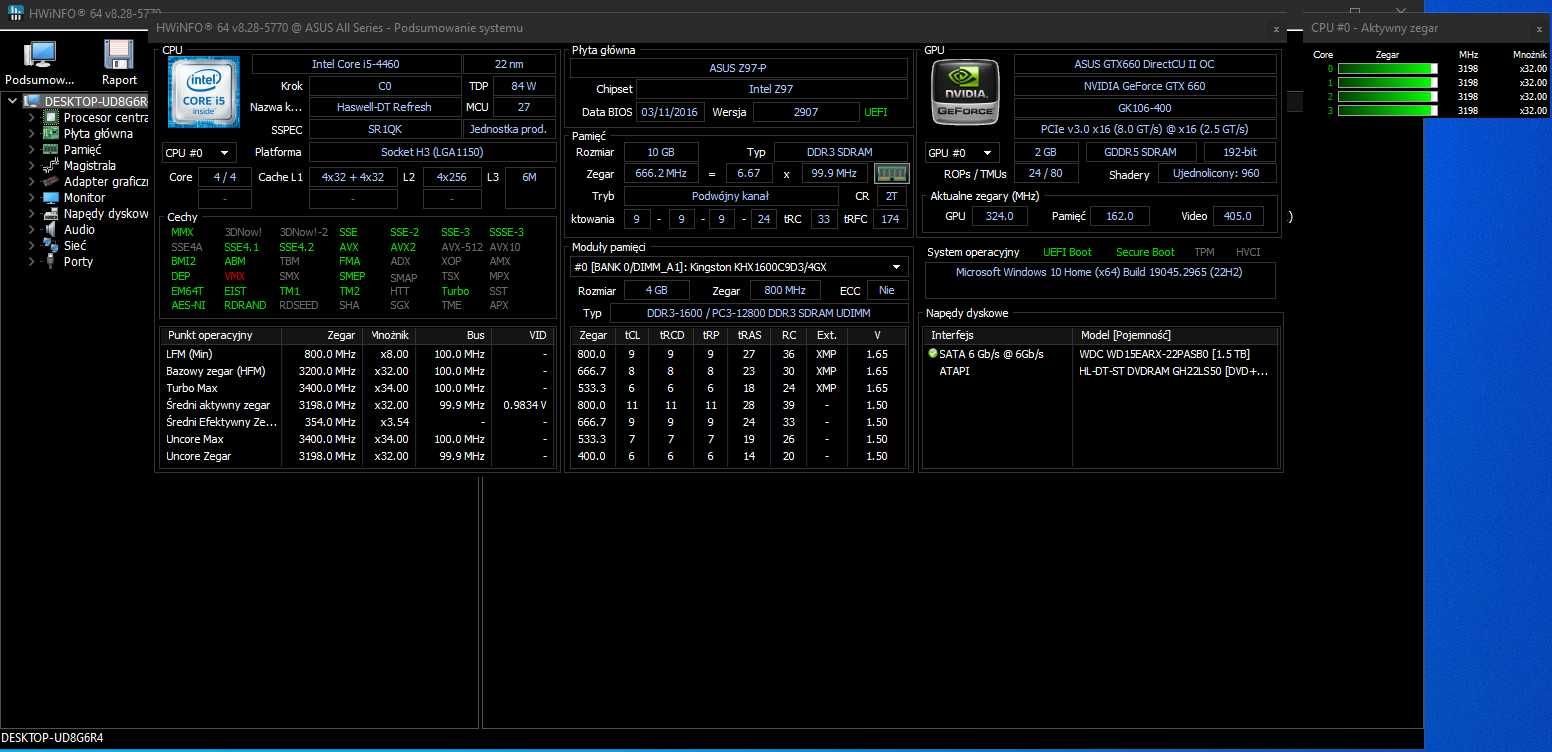 Zestaw komputerowy, Windows 10, monitor 27" UPS Lupus