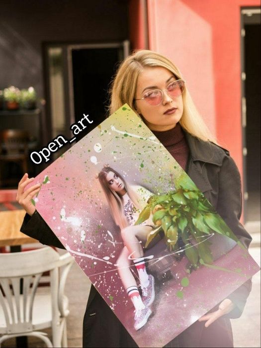 Без предоплаты. Подарок. Портрет. Фото на холсте. Картина на заказ