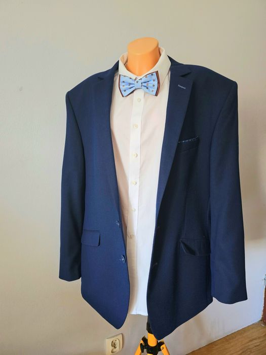 Granatowy garnitur męski z wełną r.182/112/100 56L The King