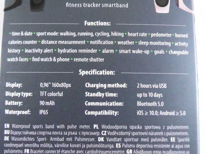 Opaska Smartband Zegarek opaska sportowa Fitband
