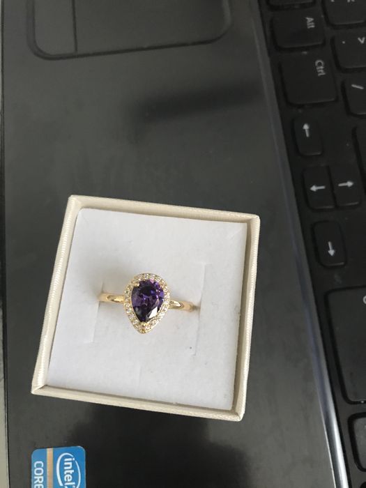 Pierscionek zloty ze stali roz 21,  Nowy