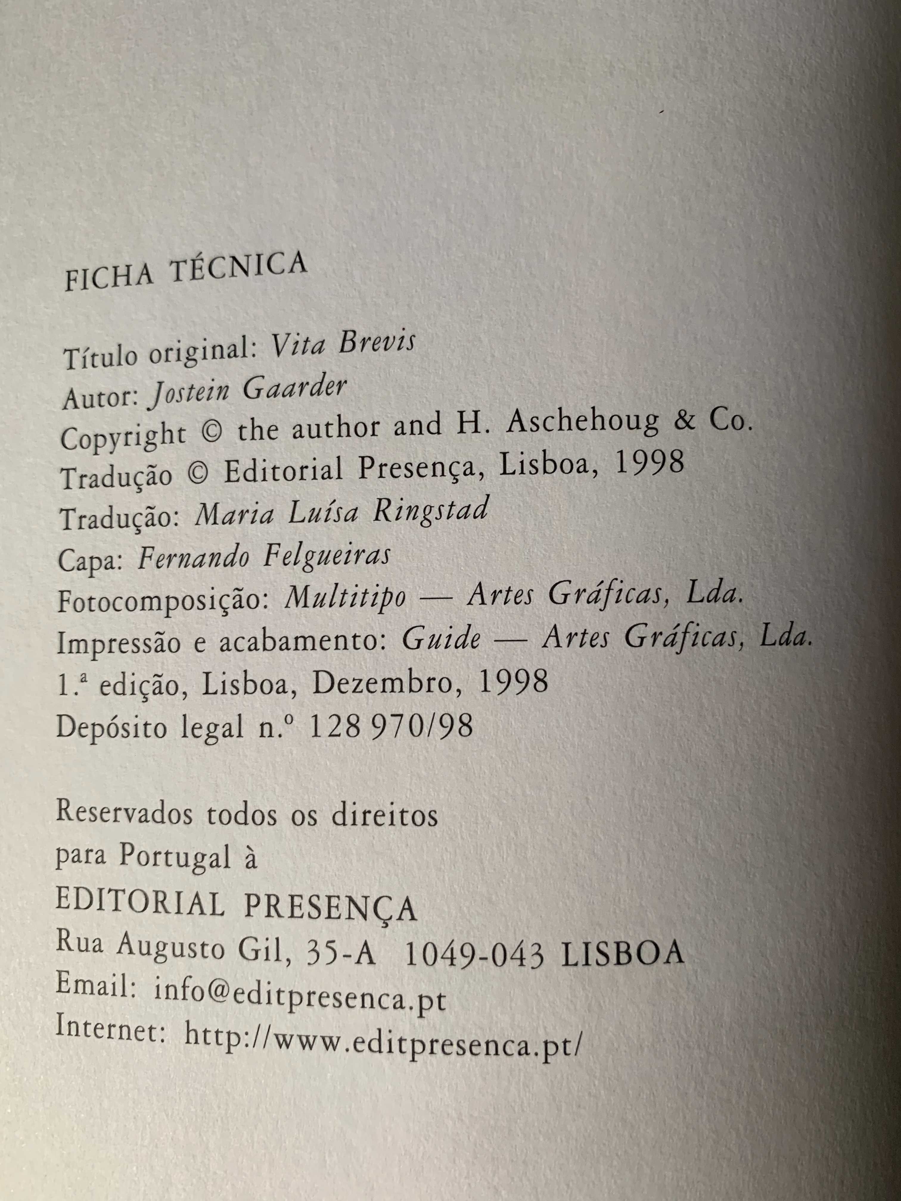 A Vida é Breve, de Jostein Gaarder