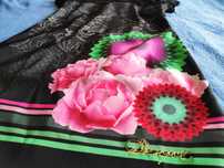 Sukienka Desigual 50V28E3 rozmiar 42 czarna z kwiatami