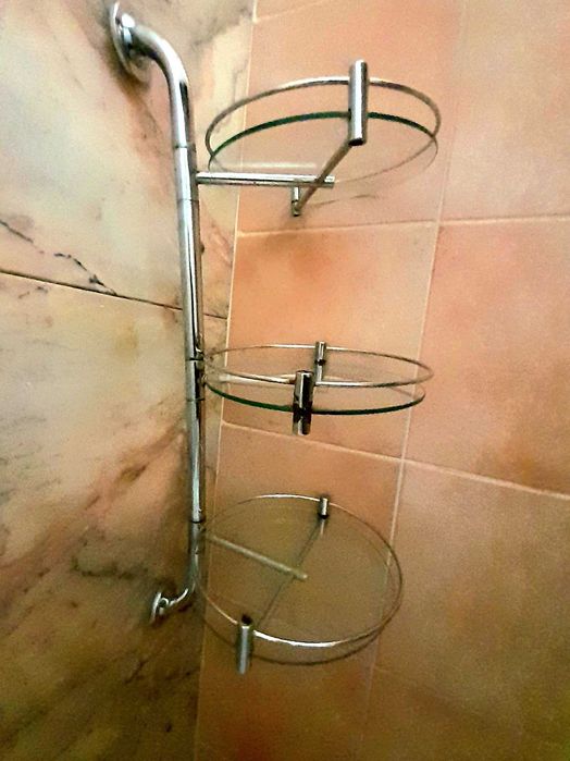 ESTANTE/Organizador em Vidro e inox giratória