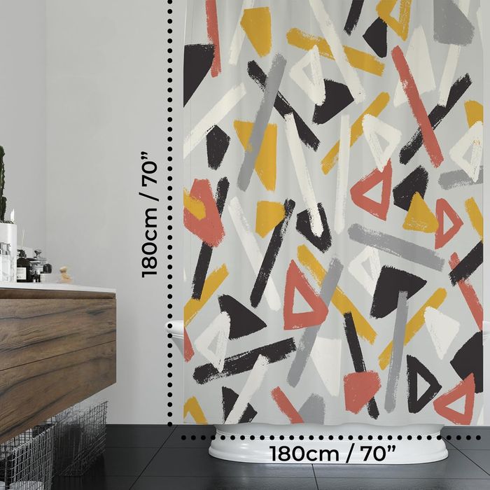 Zasłona Prysznicowa Wodoodporna Przeciwgrzybicza  Przelotki 180x180 cm