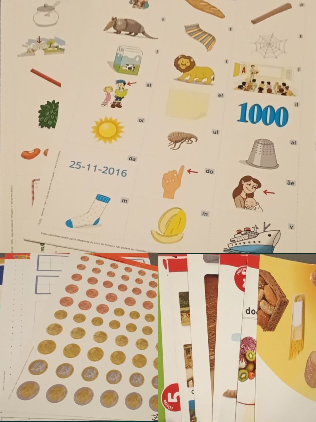 Livros, fichas, cartazes e suportes escolares 1 ano