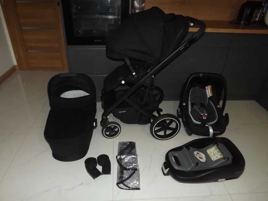 Cybex balios s lux Deep Black +Baza fotelik Swietny stan /Inne zestawy