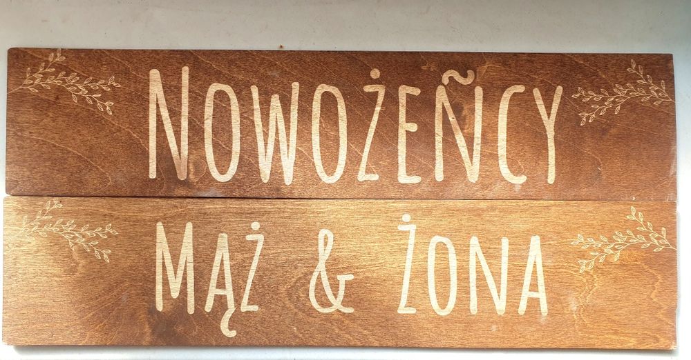 Tablice rejestracyjne ślubne drewniane wesele ślub boho